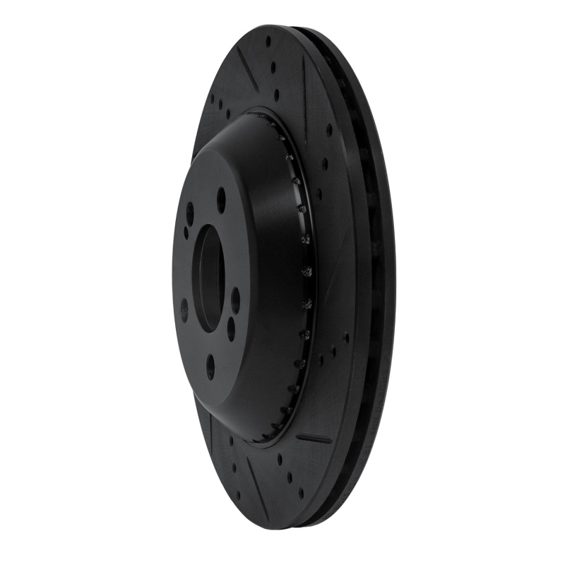 Mercedes-Benz S550 Brake Rotor (1) - Rear Right - R1 Concepts - Drilled & Slotted - Black - `15-`21